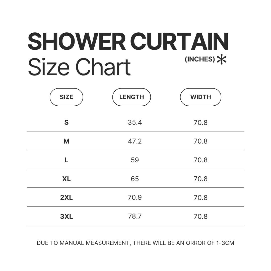 Shower Curtain Size Chart - Subtronics Merch